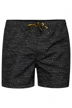 Short negru print geometric