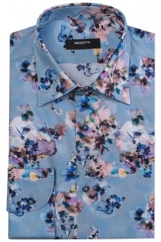 Camasa slim bleu print floral