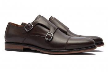 Pantofi monk maro piele naturala