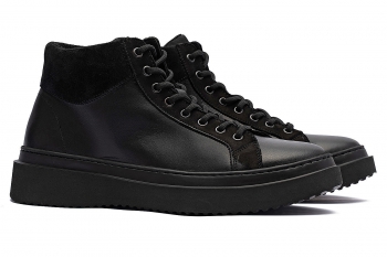 Black piele mata + piele velurata shoes