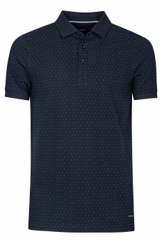 Tricou slim bleumarin print geometric