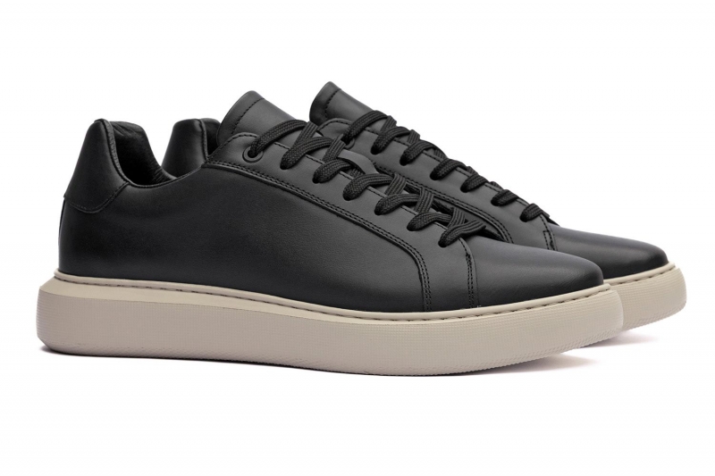 Bigotti Sneakers negri piele naturala