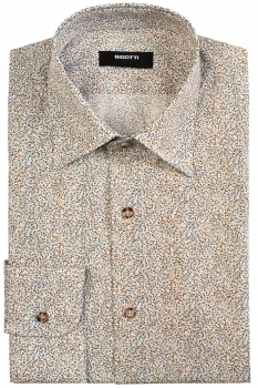 Slim body white floral shirt