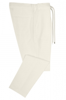Slim body white plain trousers