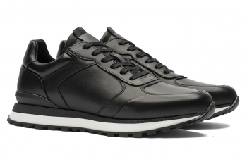 Black genuine leather shoes