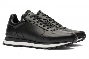 Sneakers negri piele naturala