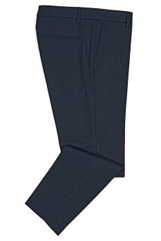 Pantaloni slim bleumarin print geometric