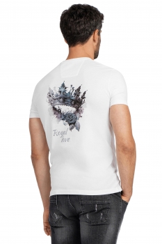 White geometric t-shirt
