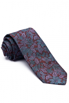 Cravata poliester tesut grena print floral