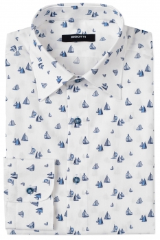 Superslim white geometric shirt
