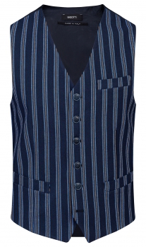 Slim body navy stripe waistcoat