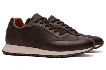 Sneakers maro piele naturala