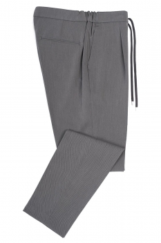 Slim body grey plain trousers