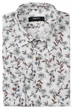 Camasa slim alba print floral