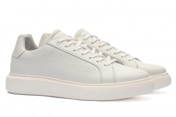 Sneakers albi piele naturala