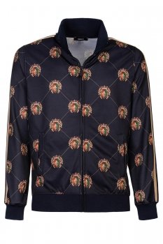 Hanorac slim bleumarin print geometric