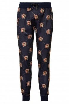Pantaloni trening slim bleumarin print geometric