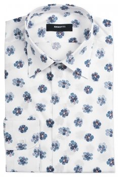 Camasa superslim alba print floral