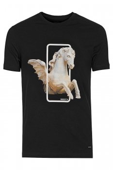 Tricou slim negru print