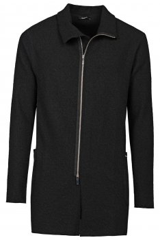 Pulover slim negru cu fermoar 