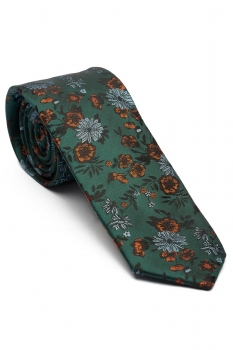 Poliester tesut green floral