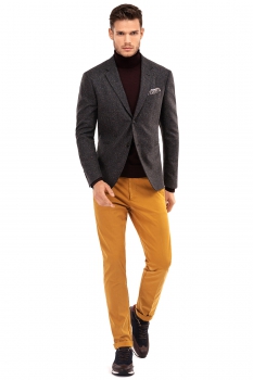 Slim yellow plain trouser