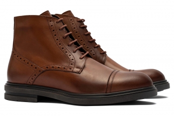 Brown genuine leather shoes
