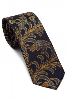 Matase tesuta bleumarin floral