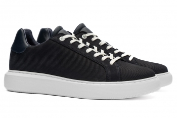 Navy genuine leather shoes