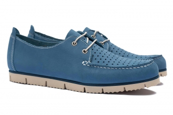 Boat shoes albastri piele nabuc