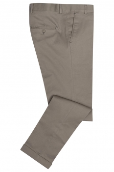 Slim body beige plain trousers