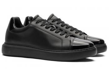 Sneakers negri piele naturala