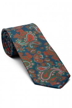 Cravata matase imprimata bleumarin print floral