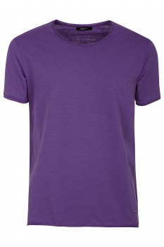 Tricou slim mov guler rotund