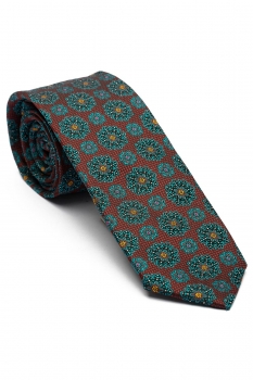 Poliester tesut burgundy floral
