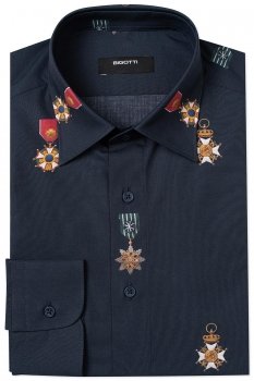 Camasa shaped bleumarin print geometric