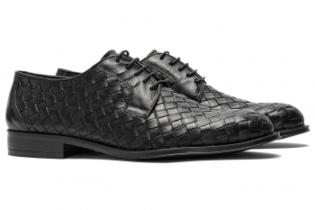 Black genuine leather shoes