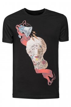Tricou slim negru print