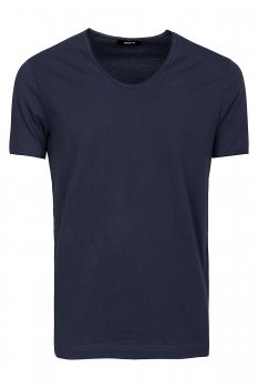 Tricou bleumarin guler in v