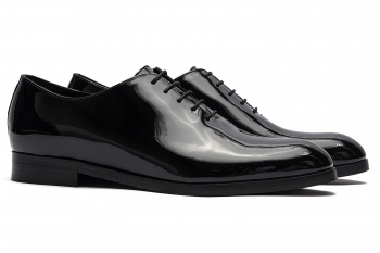 Black genuine leather shoes