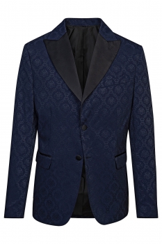 Slim body blue floral blazer