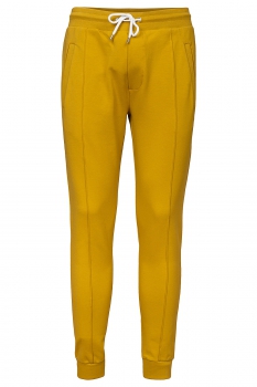 Slim body yellow plain trousers