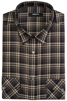 Slim body brown carouri shirt