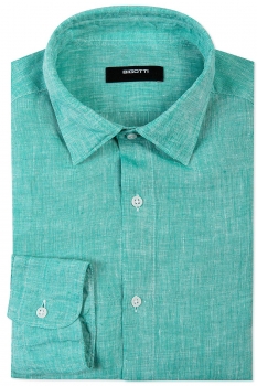 Slim verde uni camasi
