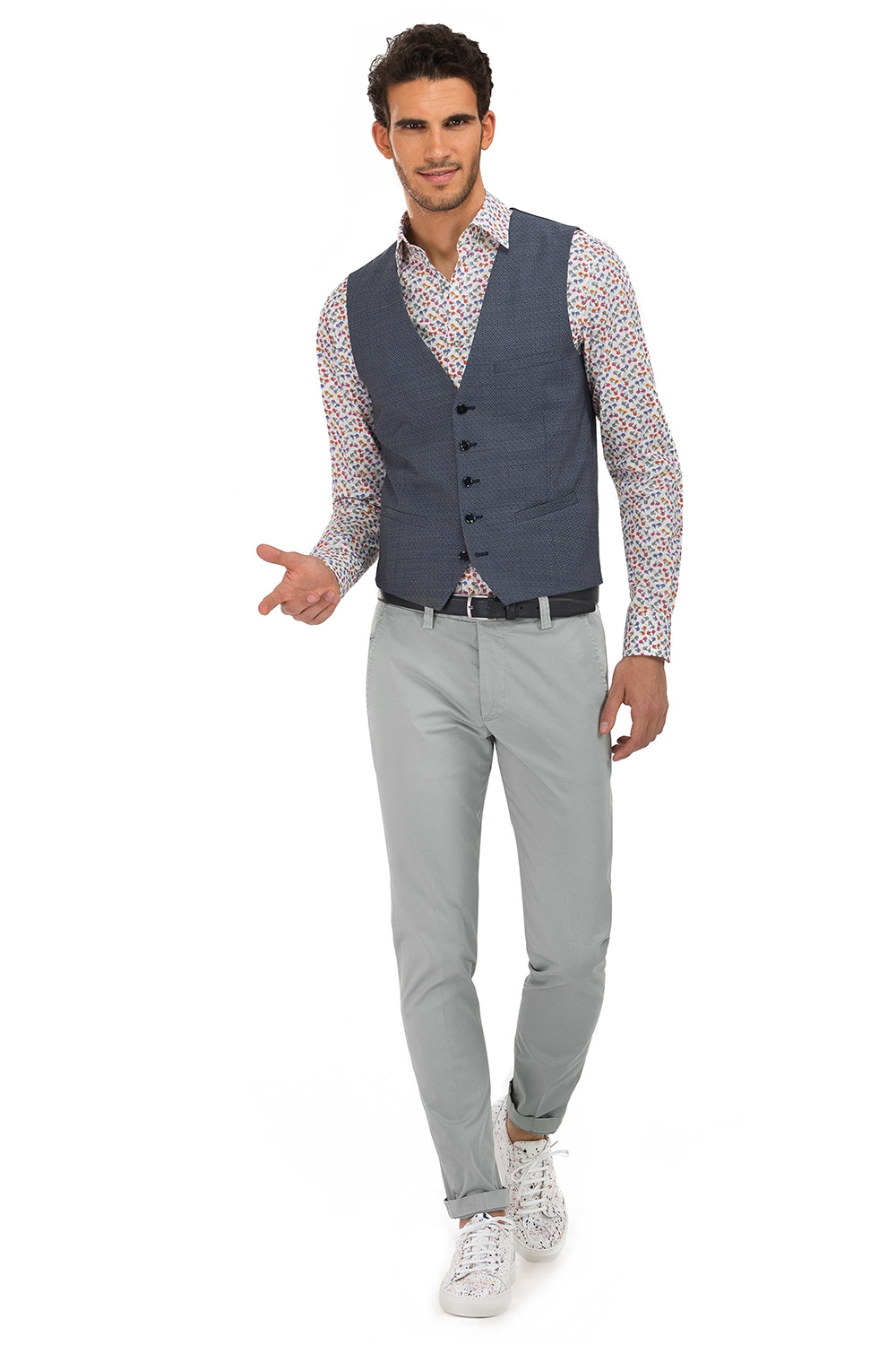 Pantaloni Slim Gri Uni Bigotti Ro Vbpnba1da18991991