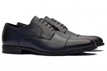 Navy genuine leather shoes