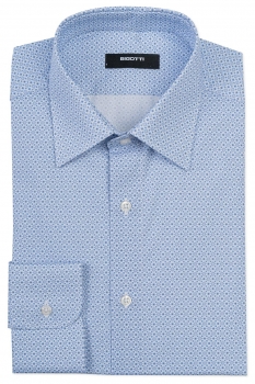 Slim body light blue geometric shirt
