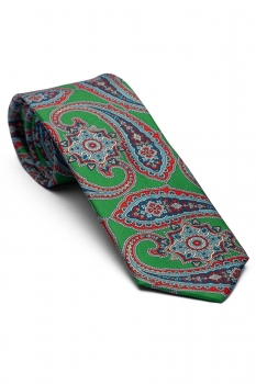 Printed silk green floral