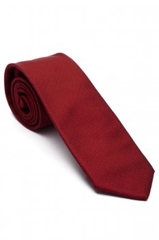 Cravata matase tesuta rosie uni