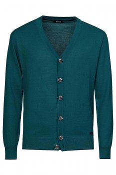 Cardigan slim albastru uni